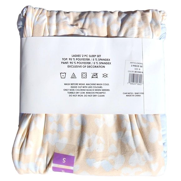 NWT Be Yourself Womens 2 pc sleepwear set Be Kind Always S - Picture 2 of 2